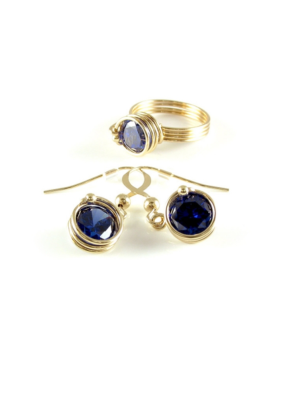 Set ring and earrings by Ichiban - Busted Dark Blue