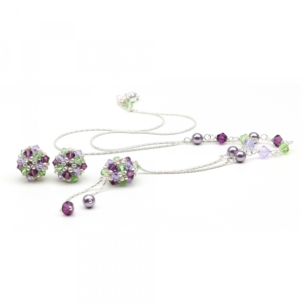 Daisies Free Spirit set - 925 Silver necklace and stud earrings