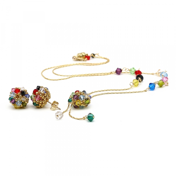 Set necklace and stud earrings by Ichiban - Daisies Multicolor