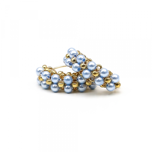 Earrings by Ichiban - Mini Diva Pearls Light Blue
