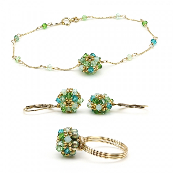 Set bracelet, leverback earrings and ring by Ichiban - Daisies Herba Fresca