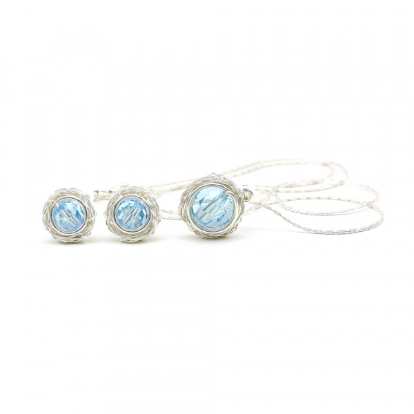 Set pendant and stud earrings by Ichiban - Sweet Aquamarine AG925