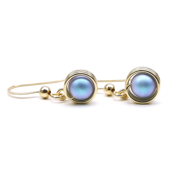 Earrings by Ichiban - Busted Pearls Iridescent Light Blue