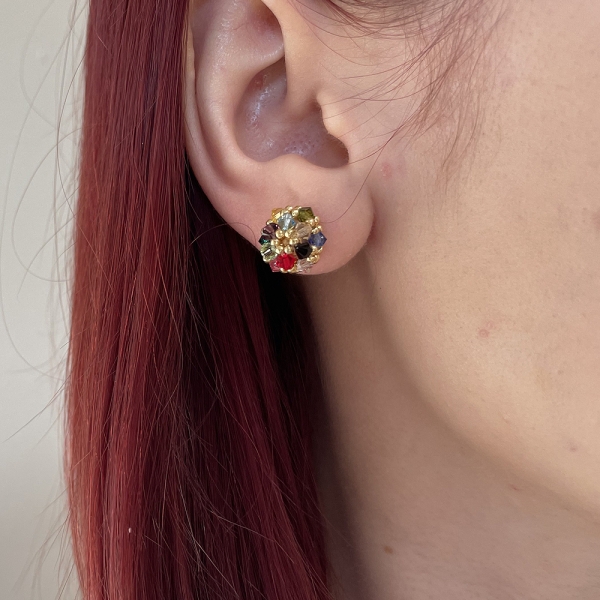 Stud earrings by Ichiban - Daisies Multicolor