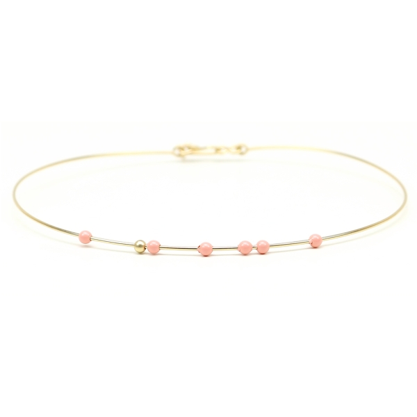 Simple Style Pearls - Pink Coral - bratara fixa martisor