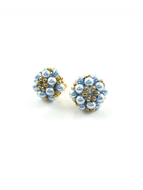 Stud earrings by Ichiban - Daisies Light Blue