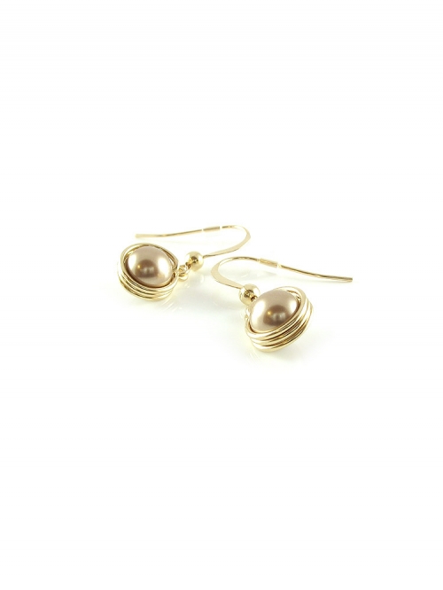 Busted Pearl Bronze - earrings