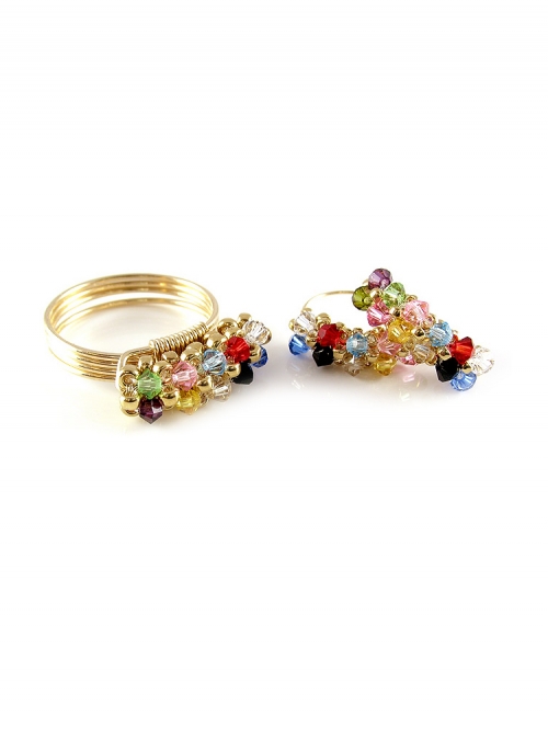 Set ring and earrings by Ichiban - Primetime Multicolor