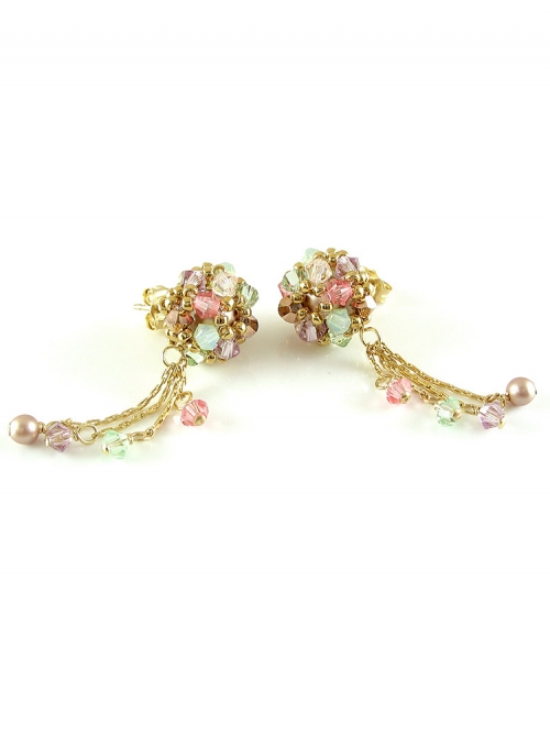 Stud earrings with pendulum by Ichiban -Daisies Spring Mood