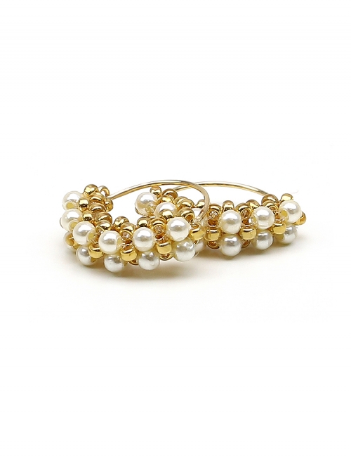 Earrings by Ichiban - Mini Diva Pearls Cream