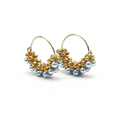 Earrings by Ichiban - Mini Diva Pearls Light Blue