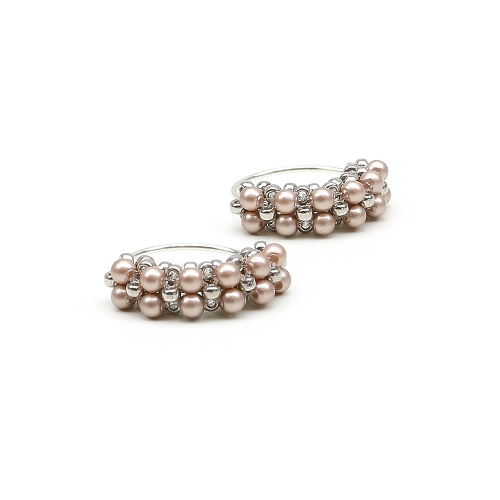 Earringsby Ichiban - Mini Diva Pearls Powder Almond 925 Silver
