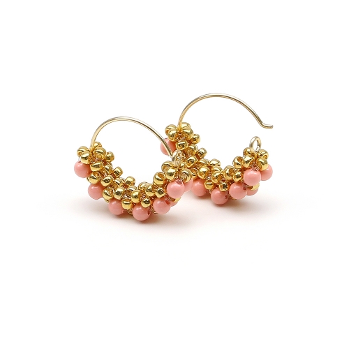 Earrings by Ichiban - Mini Diva Pearls Pink Coral