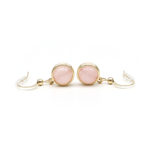 Dangle earrings by Ichiban -  Busted Gemstone Quart Rose