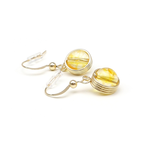 Dangle earrings by Ichiban - Busted Gemstone Citrine