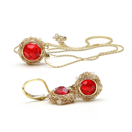 Sweet Passion set - pendant and leverback earrings