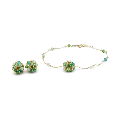 Daisies Herba Fresca set - bracelet and stud earrings