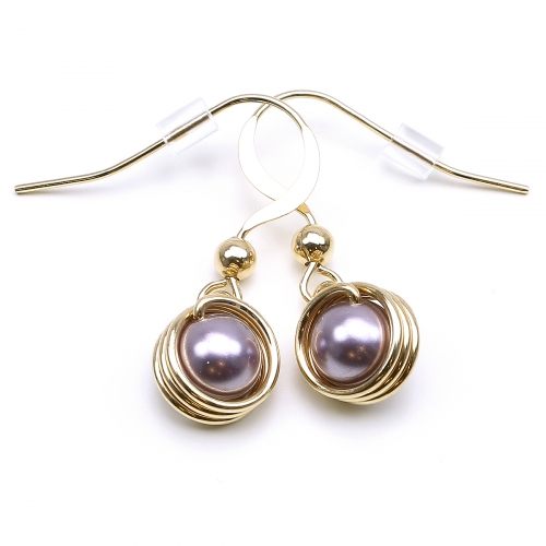 Earrings by Ichiban - Busted Pearls Mauve