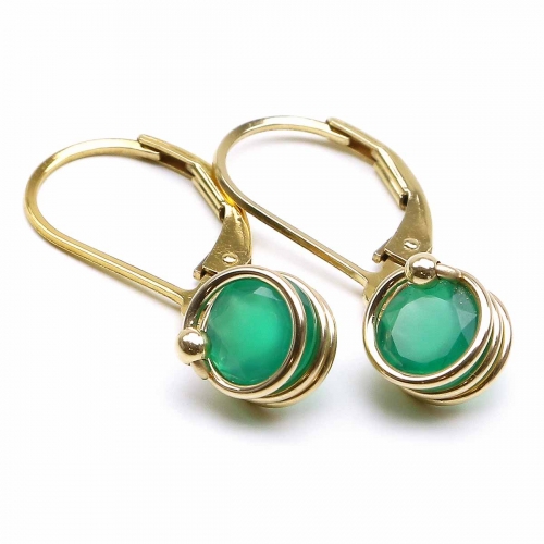 Leverback earrings by Ichiban - Busted Deluxe Green Onyx