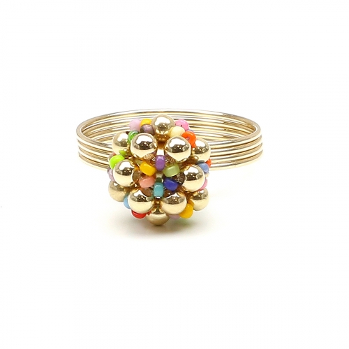 Ring by Ichiban - Golden Daisies Miyuki Multicolor