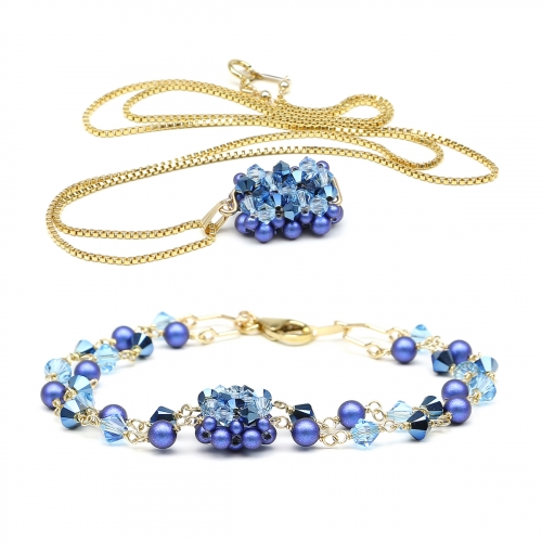 Set bracelet and pendant by Ichiban - Majestic Blue