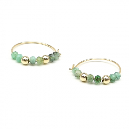 Earrings by Ichiban - Simple Style Emerald 14K gold