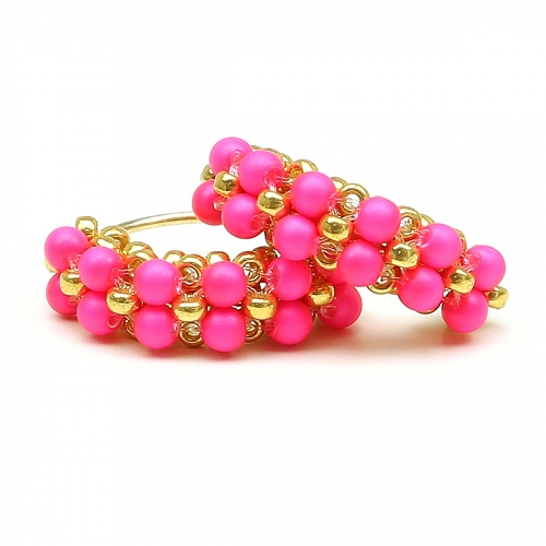 Earrings by Ichiban - MiniDiva Pearls Neon Pink