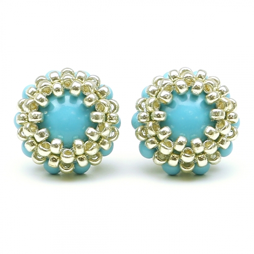 Stud earrings by Ichiban - Teeny Tiny Turquoise AG925