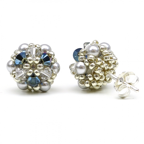 Stud earrings by Ichiban - Daisies Ultramarine AG925