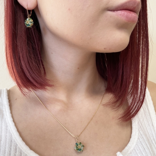 Set pendant and leverback earrings by Ichiban - Daisies Herba Fresca