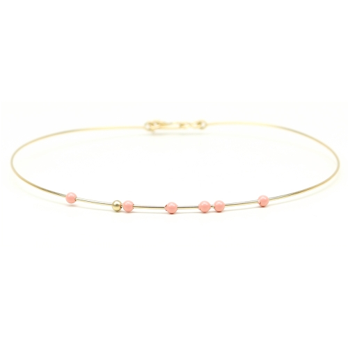 Simple Style Pearls - Pink Coral - bratara fixa martisor