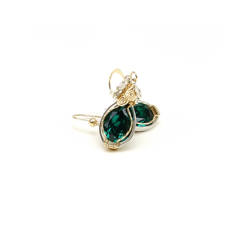 Dangle earrings by Ichiban - Royal Emerald