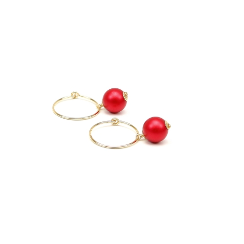 Earrings by Ichiban - Circle Pearls Rouge