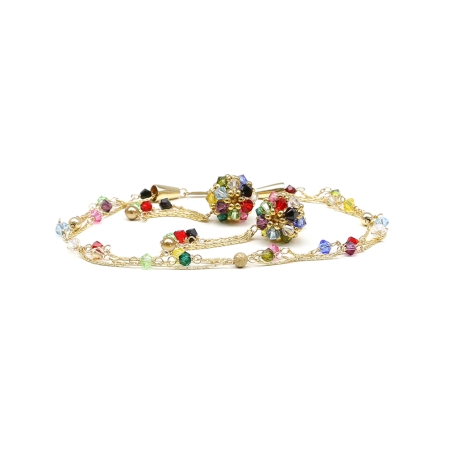 Bracelet and stud earrings with pendulum Ichiban - Spring Mood Multicolor
