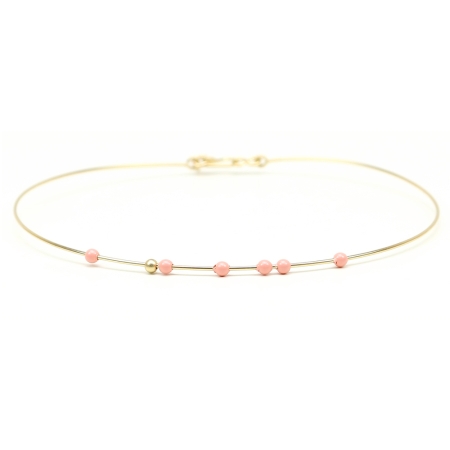 Simple Style Pearls - pink coral - bratara fixa
