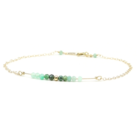 Women's Bracelet by Ichiban - Lucky Charm Emerald AU14K