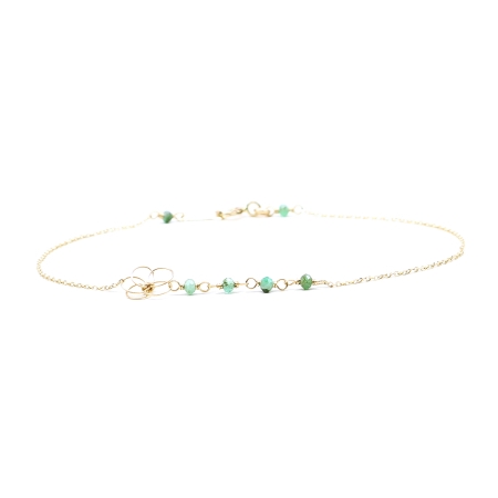 Women's Bracelet by Ichiban - Flower Power Emerald AU14K