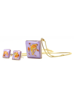 Purple Foil set - pendant and stud earrings by Ichiban Bijuterii