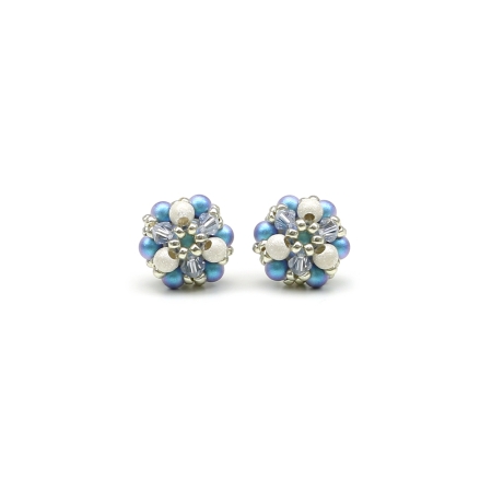 Stud earrings by Ichiban - Daisies Stardust Azzuro 925 Silver