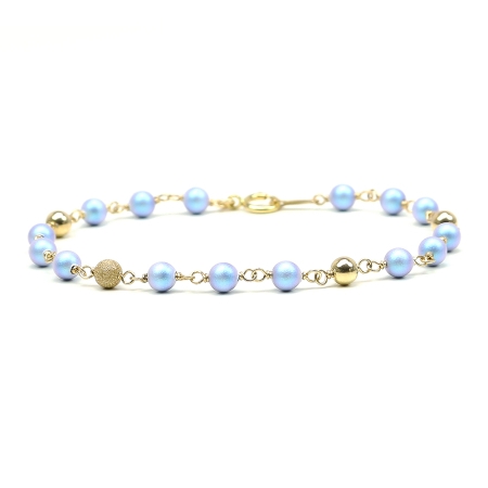 Bratara pentru femei, Ichiban Luxury Pearls Iridescent Light Blue