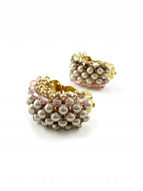 Cercei clips, Ichiban - Beauty Vintage Rose