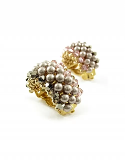 Cercei clips, Ichiban - Beauty Vintage Rose