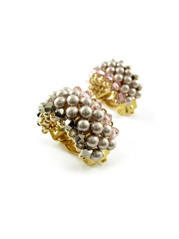 Cercei clips, Ichiban - Beauty Vintage Rose