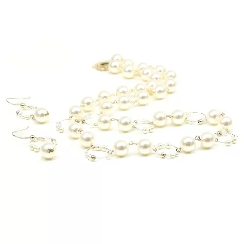 Set miresa,  colier si cercei cu tortite, Ichiban - Bloom