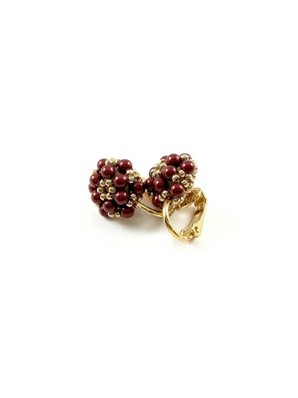 Cercei cu clips, Ichiban - Daisies Bordeaux