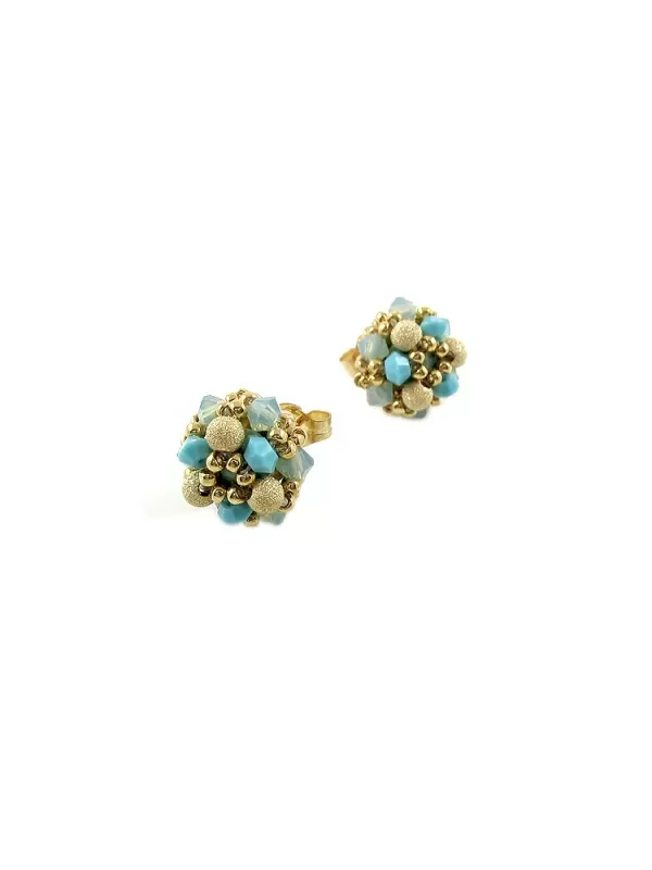 Cercei cu surub, Ichiban - Daisies Stardust Turquoise