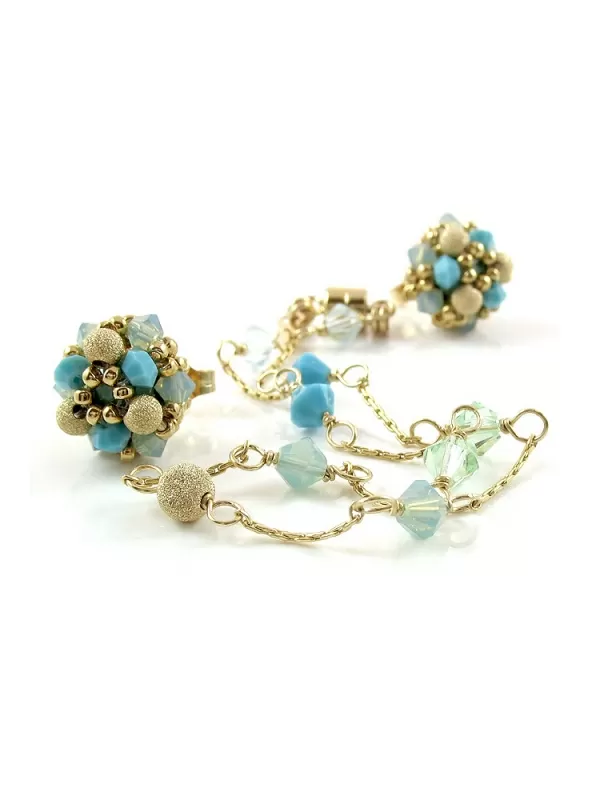 Set bratara si cercei cu surub, Ichiban - Stardust Turquoise