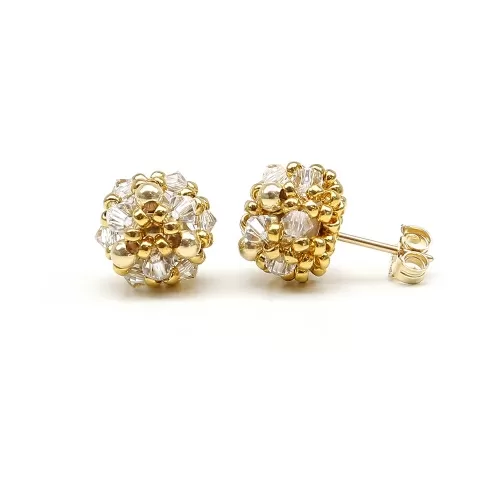 Cercei cu surub, Ichiban - Mini Daisies Crystal Clear