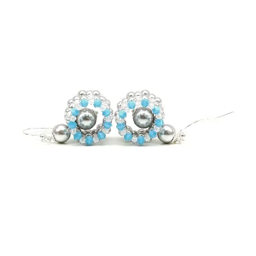 Cercei cu tortite, Ichiban - Luxury Turquoise