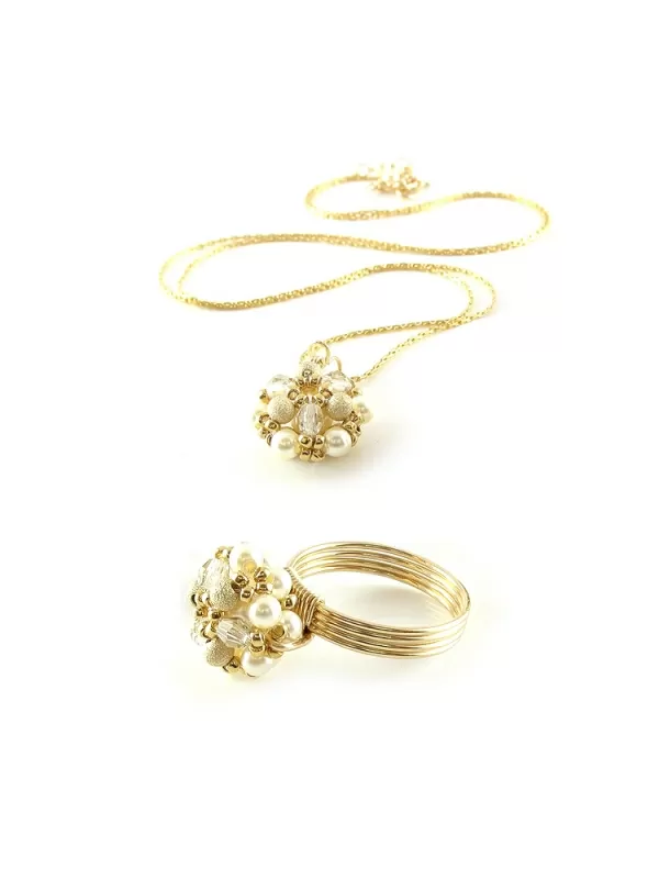 Set pendant and ring by Ichiban - Daisies Stardust